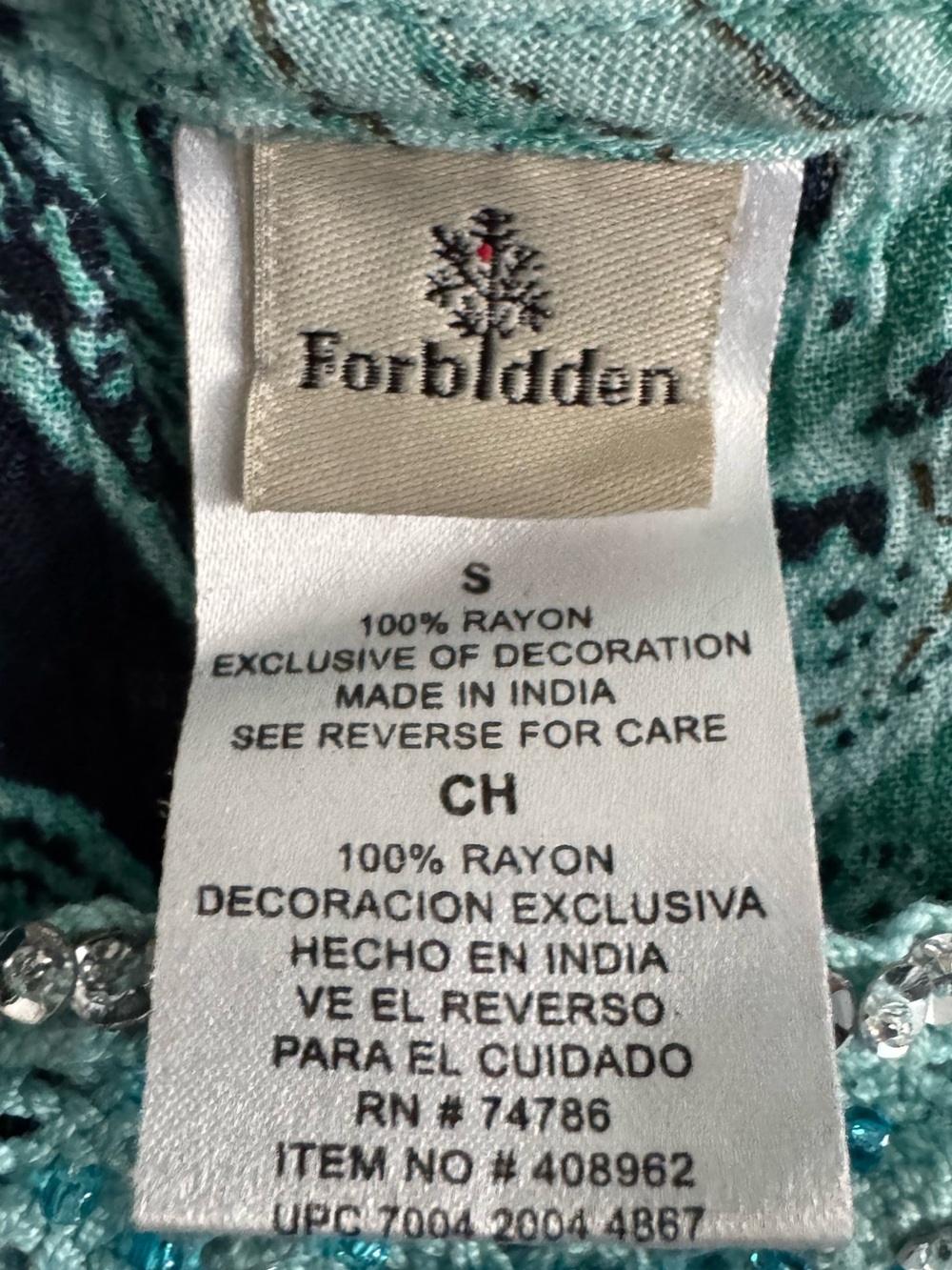 Aqua Paisley Sleeveless Sundress with Blue Floral Hem - Picture 5 of 5